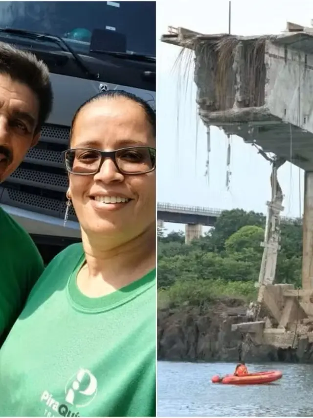 

O caminhoneiro José de Oliveira Fernandes perdeu a esposa Andreia Maria de Souza na ponte — Foto: Arquivo Pessoal/Corpo de Bombeiros