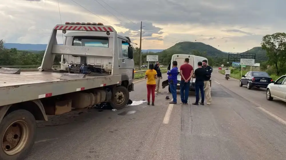 Acidente aconteceu em trecho da BR-010, na região sul de Palmas — Foto: Ralph Assé/TV Anhanguera