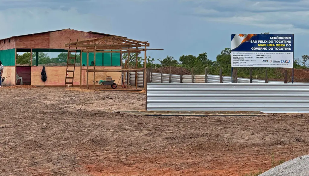Construção do aeródromo de São Félix do Tocantins conta com um investimento de cerca de R$ 20 milhões - Foto: Polícia Militar/Governo do Tocantins