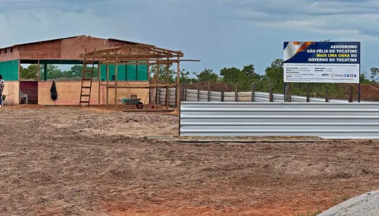 Construção do aeródromo de São Félix do Tocantins conta com um investimento de cerca de R$ 20 milhões - Foto: Polícia Militar/Governo do Tocantins