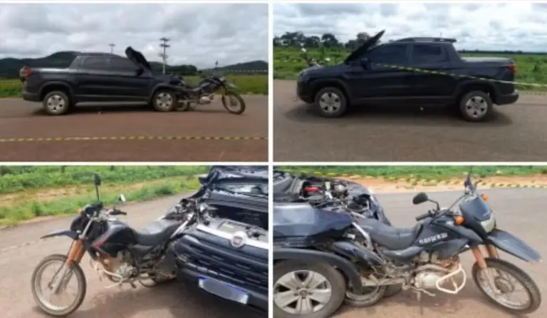 Como ficou os veículos após o acidente fatal, em Taipas, que matou um casal — Foto: Divulgação/Polícia Civil