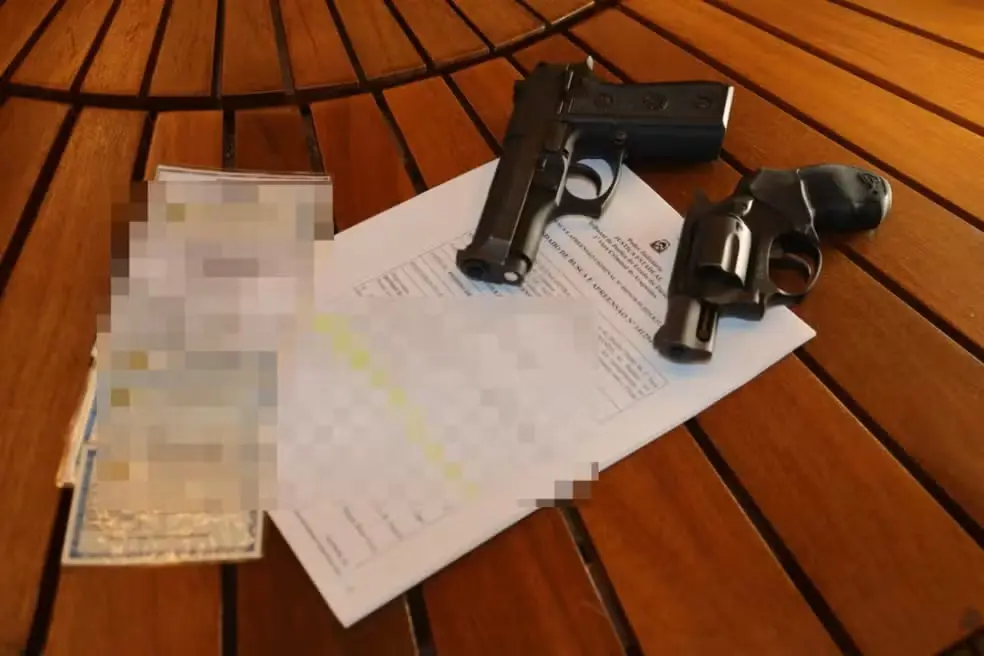 Armas apreendidas na Operação Argo — Foto: Luiz de Castro/Governo do Tocantins