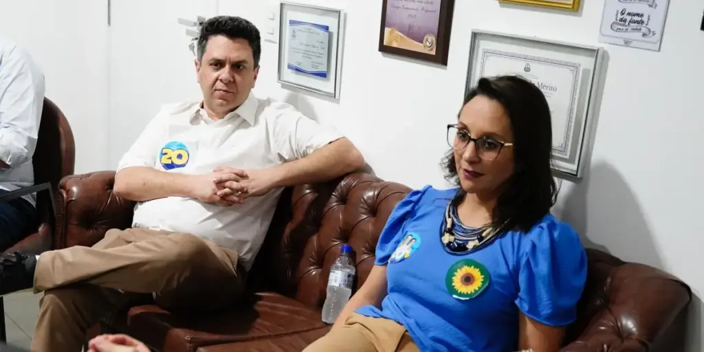 Presidentes do Podemos no Tocantins e no Brasil, Tiago Dimas e a deputada federal Renata Abreu (Foto: Divulgação)
