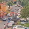 Momento do atendimento à vítima de disparos de arma de fogo em Araguaína — Foto: Reprodução