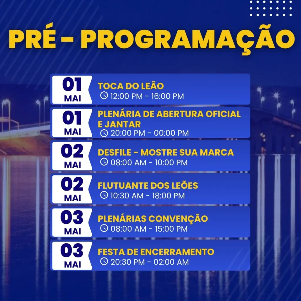 Pre-Programação - 59 Convenção Distrito LB2 - 05-2025