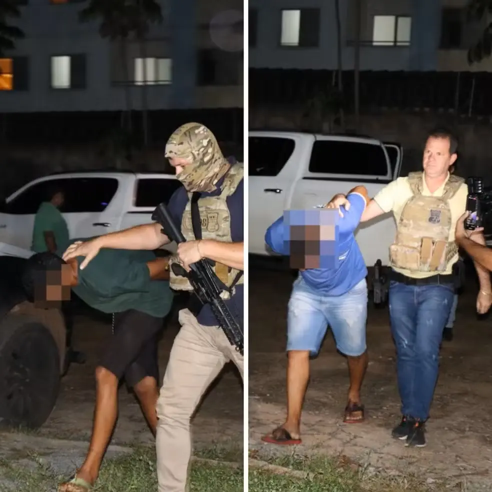 Suspeitos de sequestrar homem de 24 anos são presos em Porto Nacional e levados à Palmas — Foto: Vania Machado/Governo do Tocantins Suspeitos de sequestrar homem de 24 anos são presos em Porto Nacional e levados à Palmas — Foto: Vania Machado/Governo do Tocantins