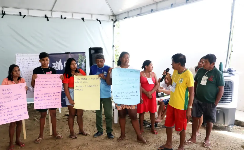 Indígenas reforçam preocupação com a preservação dos recursos naturais durante oficina com o povo Karajá-Xambioá Indígenas reforçam preocupação com a preservação dos recursos naturais durante oficina com o povo Karajá-Xambioá