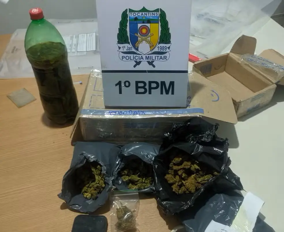Droga foi despachada em transportadora na rodoviária de Palmas — Foto: PM/Divulgação