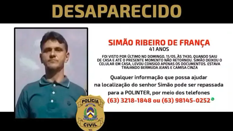 Simão Ribeirão de França desapareceu no último domingo (11) — Foto: SSP/Divulgação