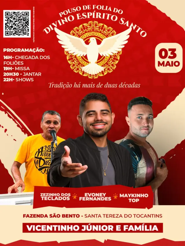 Deputado Vicentinho Júnior celebra 25ª edição do Pouso de Folia do Divino Espírito Santo na Fazenda São Bento