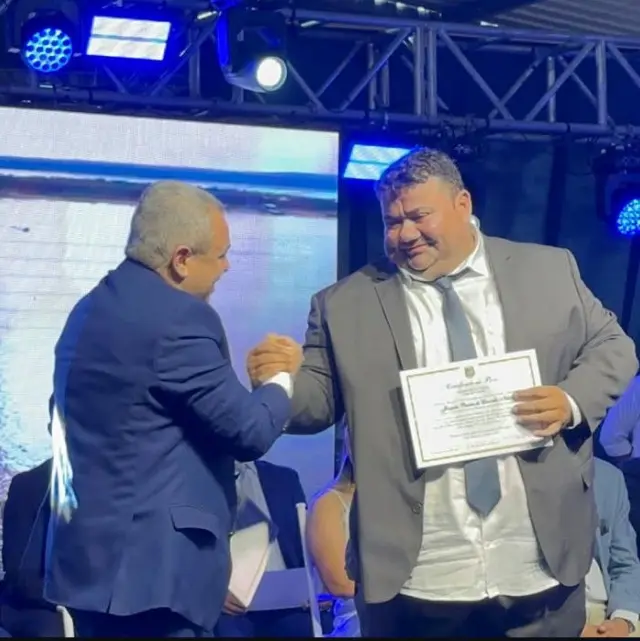 Vice-prefeito Joaquim Pereira de Carvalho na posse do mandato em janeiro de 2025 - Foto Divulgação
