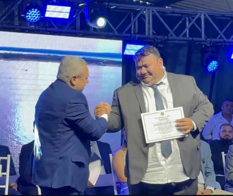 Vice-prefeito Joaquim Pereira de Carvalho na posse do mandato em janeiro de 2025 - Foto Divulgação
