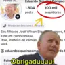 Eduardo Siqueira chega aos 100 mil seguidores no Instagram e vira o 2º político mais seguido do TO: “reflexo do trabalho”