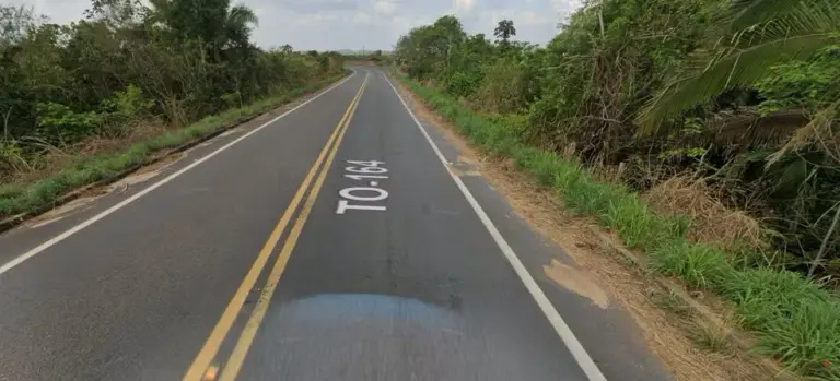 Acidente aconteceu na TO-164, perto de Araguanã — Foto: Divulgação/Google Street View