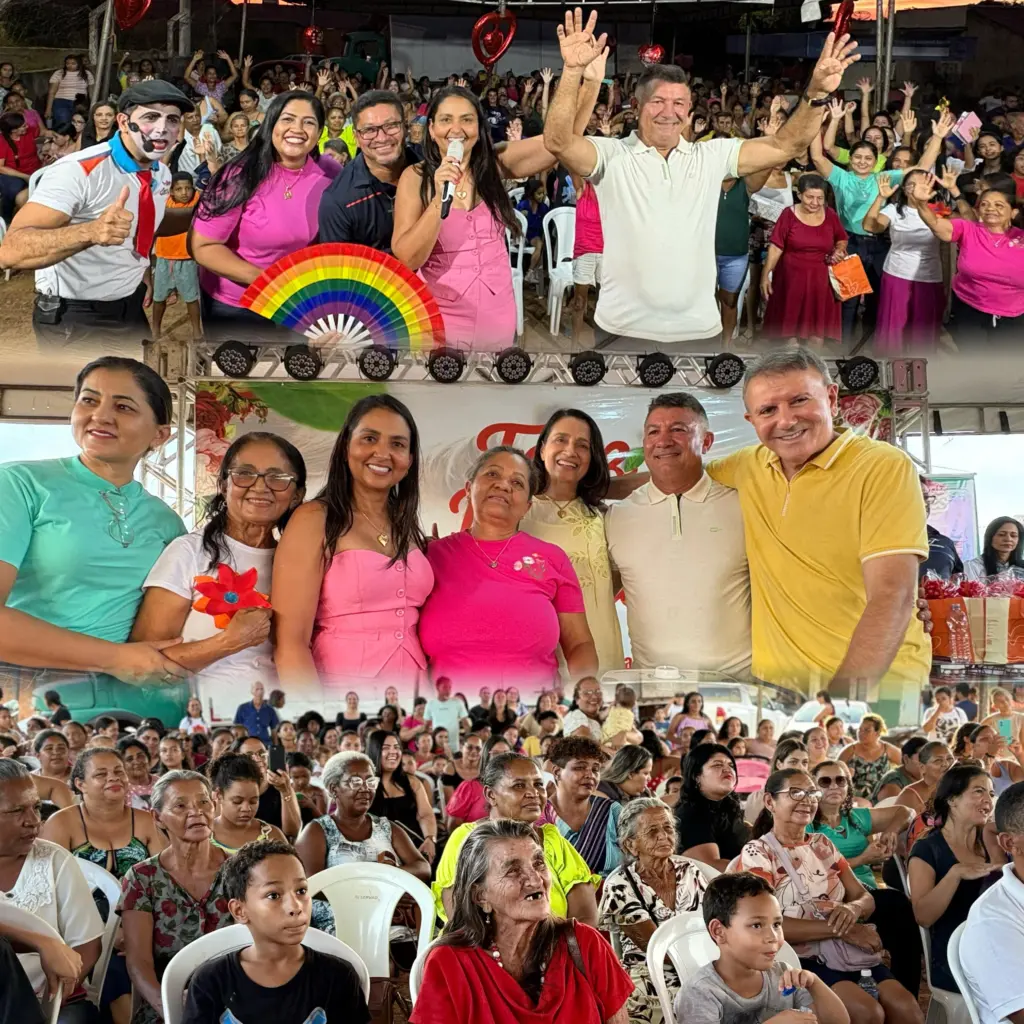 Em parceria com Federação, deputada Vanda Monteiro movimenta regiões de Palmas com homenagens a mães; Eduardo e Polyana prestigiam