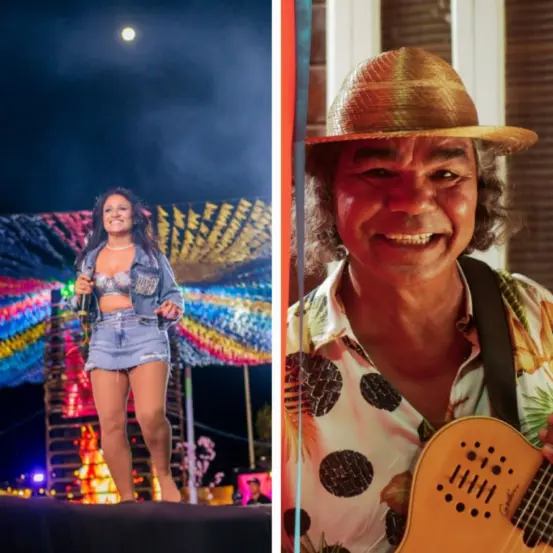 Banda Moleca Sapeca e o artista local Dorivã vão se apresentar no Arraiá da Capital — Foto: Divulgação/Redes sociais/Banda Moleca Sapeca/Elton Abreu