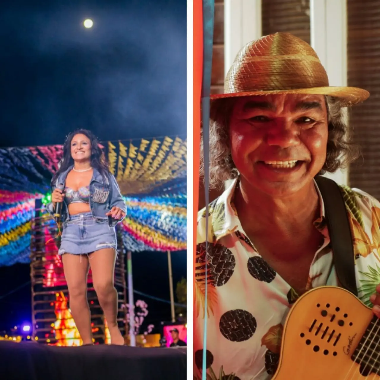 Banda Moleca Sapeca e o artista local Dorivã vão se apresentar no Arraiá da Capital — Foto: Divulgação/Redes sociais/Banda Moleca Sapeca/Elton Abreu