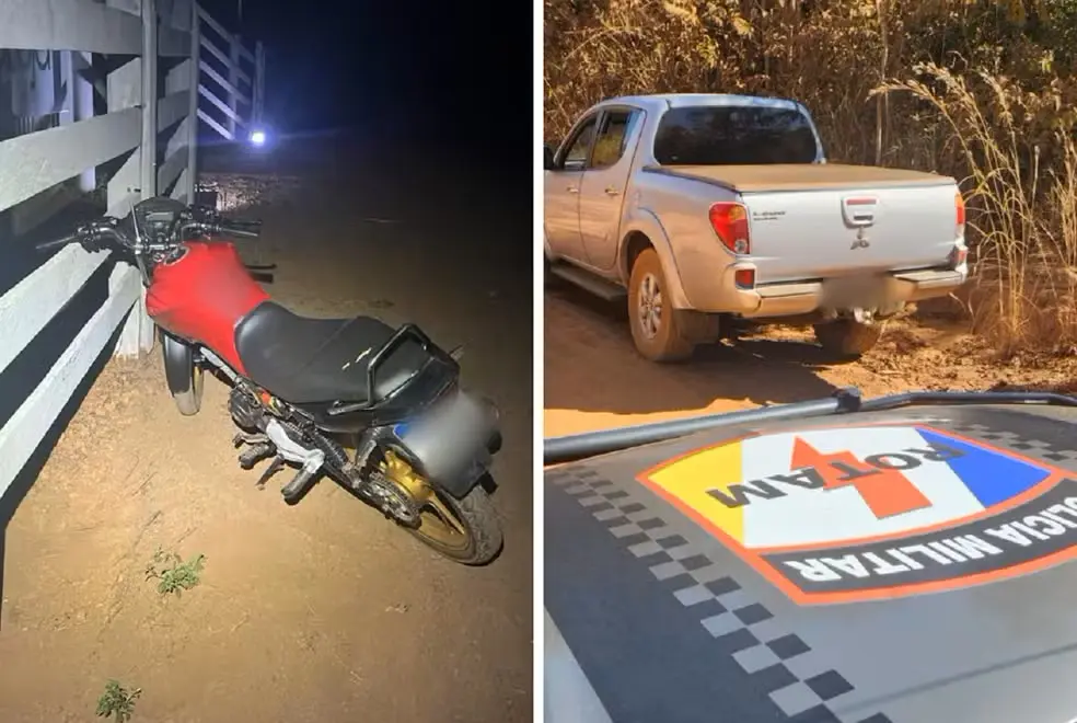Criminosos roubam casa em propriedade rural e levam caminhonete — Foto: Ascom/PMTO


