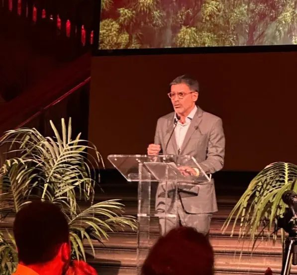 Secretário Marcello Lélis, representante do Governo do Tocantins, proferiu discurso em evento internacional da agenda climática. 
Crédito da foto: Divulgação - Foto: Divulgação/Governo do Tocantins