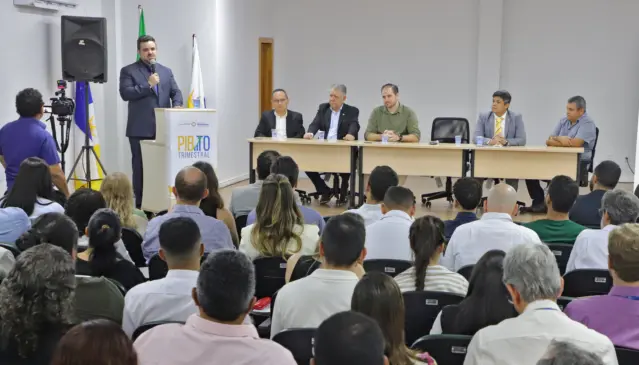 O secretário de Estado do Planejamento e Orçamento, Sergislei de Moura, apresentou os dados do PIB trimestral do Tocantins em evento na sede do Ruraltins, em Palmas - Foto: Adilvan Nogueira/Governo do Tocantins 