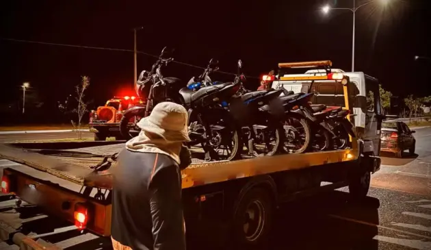 Motos apreendidas durante Operação Lei Seca no Tocantins — Foto: Ascom PMTO/Divulgação