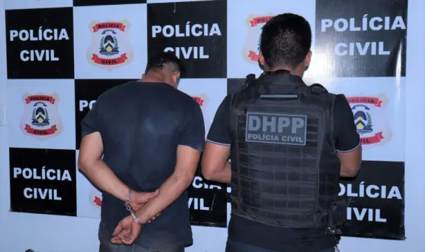 1ª DHPP - Palmas prendeu o homem de 33 anos, após troca de informações e apoio da Polícia Penal - Luiz de Castro/Governo do Tocantins 