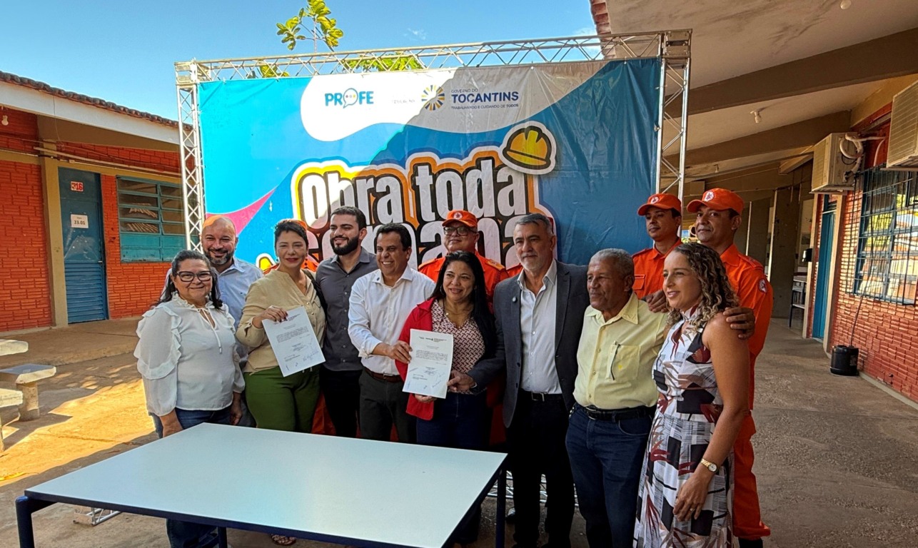 Ordem de serviço foi assinada com a presença de autoridades e representantes da comunidade escolar da região Sul da capital - Foto: Dicom Seduc/Governo do Tocantins