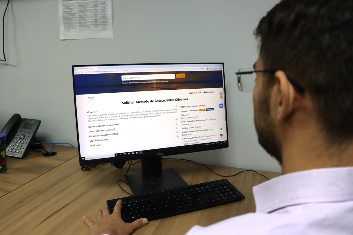 Emissão de Atestado de Antecedentes Criminais passa a ser gratuita no Tocantins Emissão de Atestado de Antecedentes Criminais passa a ser gratuita no Tocantins
