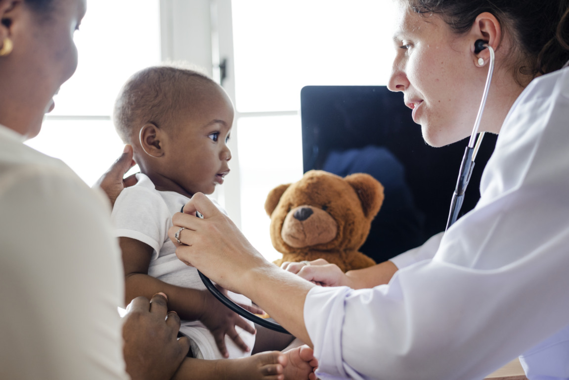 Baby visiting the doctor for a checkup Baby visiting the doctor for a checkup