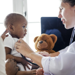 Baby visiting the doctor for a checkup