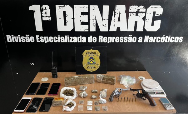 Drogas, armas de fogo e três homens presos durante ação da 1ª DENARC em Palmas - Foto: Polícia Civil do Tocantins  