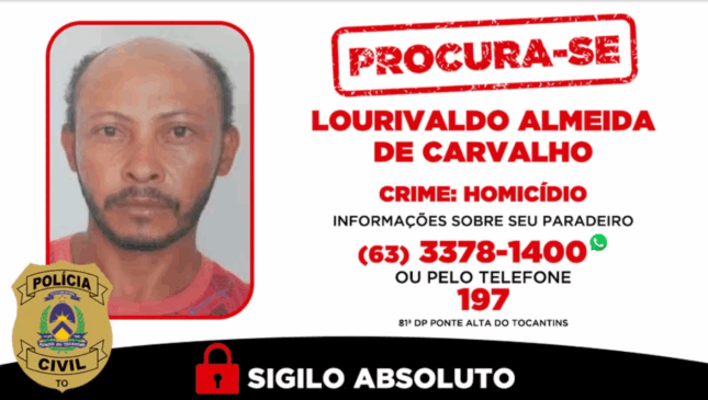 Lourivaldo Almeida de Carvalho, de 41 anos, é procurado pela Polícia Civil - Foto: Divulgação PCTO