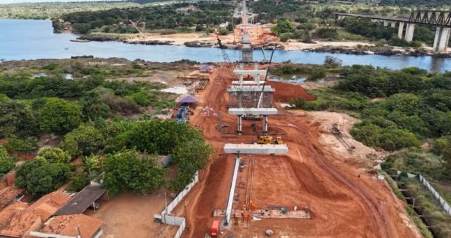 Reconstrução da ponte que faz divisa entre TO e MA chega a 50% — Foto: Divulgação/DNIT