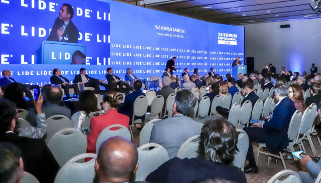 Chefe do Executivo integrou o painel "Sustentabilidade e mudanças climáticas: adaptação às mudanças climáticas, os riscos aos biomas e ao agronegócio" durante o 24º Fórum Empresarial LIDE - Foto: Antonio Gonçalves/Governo do Tocantins