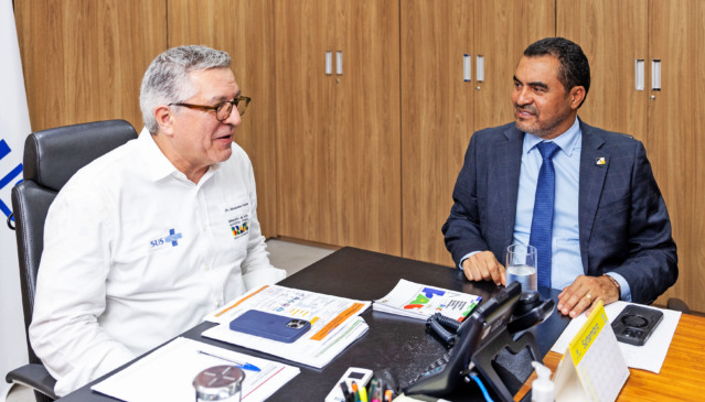 Durante a reunião, o governador Wanderlei Barbosa destacou as prioridades da gestão na área da saúde e a importância do apoio da União - Foto: Vinícius Santa Rosa/Governo do Tocantins 
