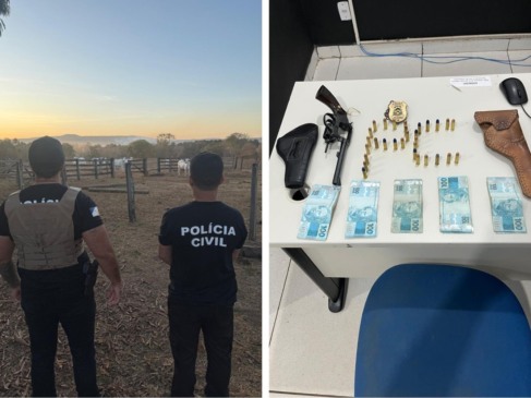  Um homem de 48 anos foi autuado após ser encontrado com revólver e munições - Foto: Divulgação PCTO