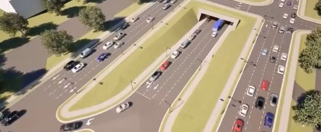 Projeto quer construir túnel embaixo da Praça dos Girassóis, em Palmas — Foto: Reprodução/TV Anhanguera