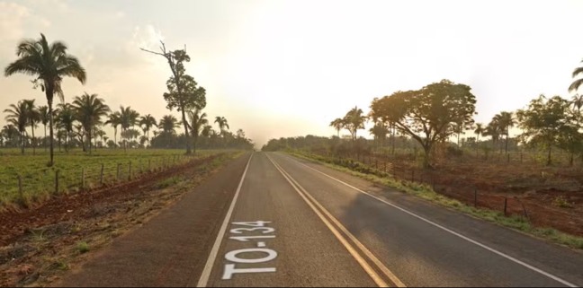 Acidente aconteceu em trecho da TO-134 — Foto: Reprodução/Google Street View

