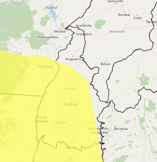Alerta de tempestade no Tocantins prevê chuva forte, ventos intensos e até granizo