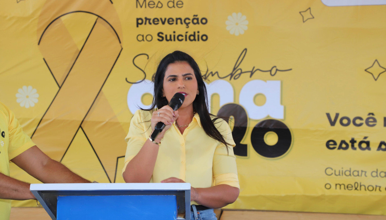 Durante a abertura do Setembro Amarelo, primeira-dama Karynne Sotero destacou a importância de levar o projeto às escolas e comunidades mais vulneráveis - Foto: Loise Maria/Governo do Tocantins Durante a abertura do Setembro Amarelo, primeira-dama Karynne Sotero destacou a importância de levar o projeto às escolas e comunidades mais vulneráveis - Foto: Loise Maria/Governo do Tocantins