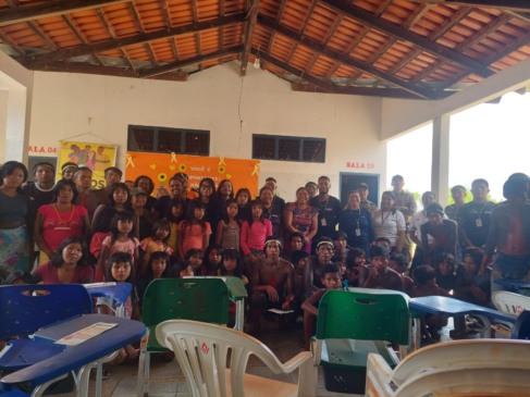 Comunidade indígena da aldeia Rio Vermelho, do Povo Krahô, recebe ações da Rede de Atendimento à Mulher Indígena em Situação de Violência - Foto: Sepot/Governo do Tocantins