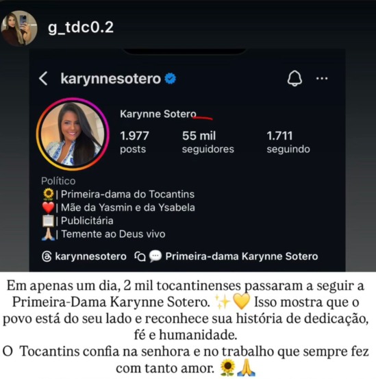 Karynne Sotero recebe rede de solidariedade e ganha dois mil seguidores no Instagram em 24h