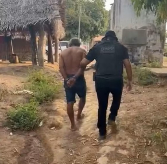 Homem foi preso temporariamente, suspeito de envolvimento na morte da indígena Harenaki Javaé — Foto: PC- TO/ Divulgação