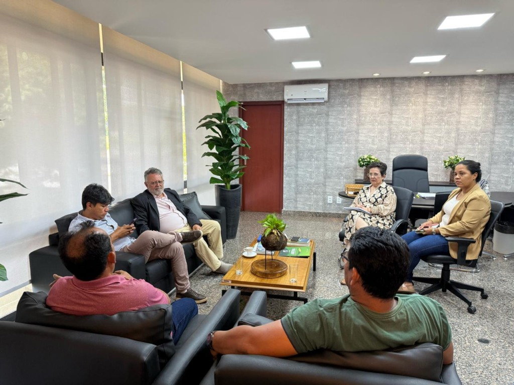  Secretário Divaldo Rezende recebeu lideranças indígenas em seu gabinete na tarde desta segunda-feira.Lúcia Moraes/Governo do Tocantins