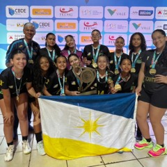 Equipe feminina de handebol, do Instituto Presbiteriano Vale Do Tocantins, de Paraíso do Tocantins, conquistou medalha de ouro - Foto: Vitória Pereira/Governo do Tocantins