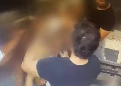 Momentos após a agressão em hotel — Foto: Reprodução/TV Anhanguera