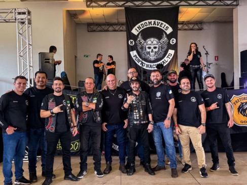 Membros do Moto Clube Indomáveis durante o evento de 2024