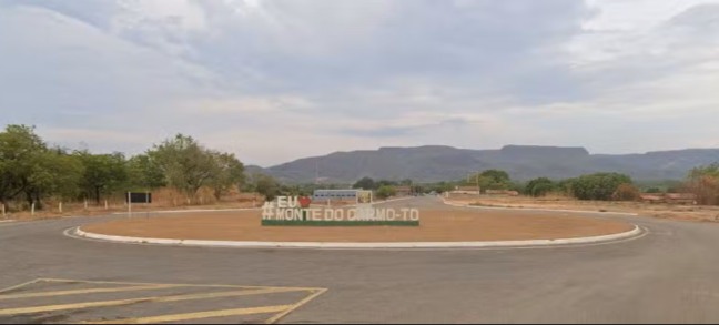 Entrada da cidade de Monte do Carmo, no interior do Tocantins — Foto: Reprodução/Google Street View
