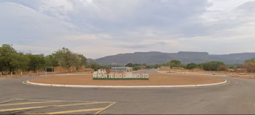 Entrada da cidade de Monte do Carmo, no interior do Tocantins — Foto: Reprodução/Google Street View