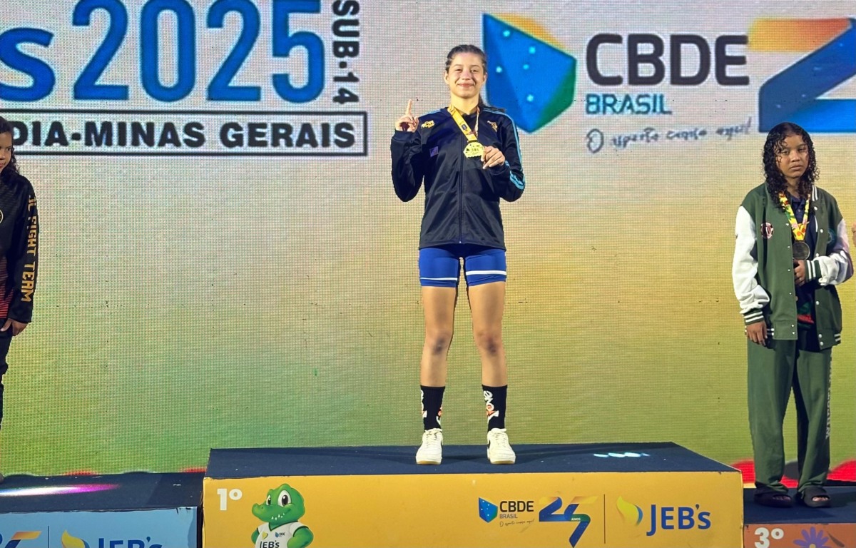Lara Emanuelle Vasconcelos da Silva, de 14 anos, conquistou medalha de ouro inédita para o Tocantins - Foto: Vitória Pereira/Governo do Tocantins